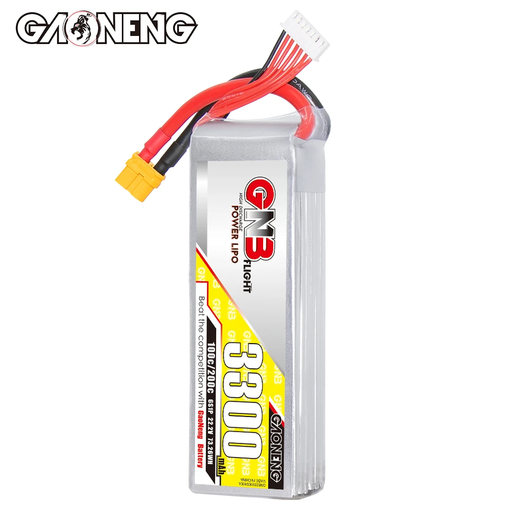 GAONENG GNB 3300mah 6S 22.2V 100C XT60 RC CAR Drone LiPo battery Flight High Discharge C rating Performance
