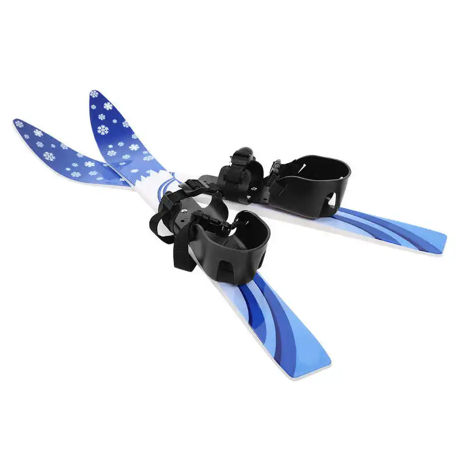 
Outdoor Snowboard 65 cm ABS Children Kids Snowboard Skis Double Plates with Ski Poles Skiing Beginner Kit 