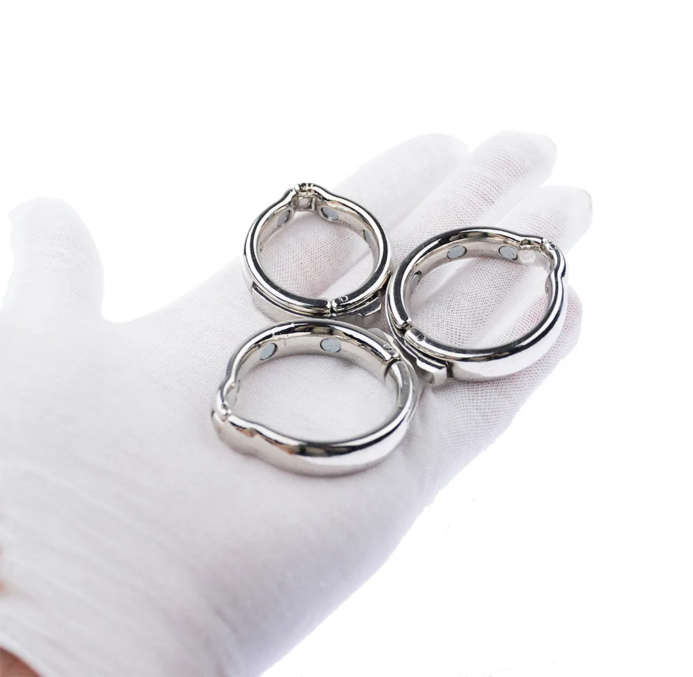 Magnet Cock Ring Metal Penis Ring Foreskin Correction Delay Ejaculation Adjustable Size Sex Toys For Men V Type