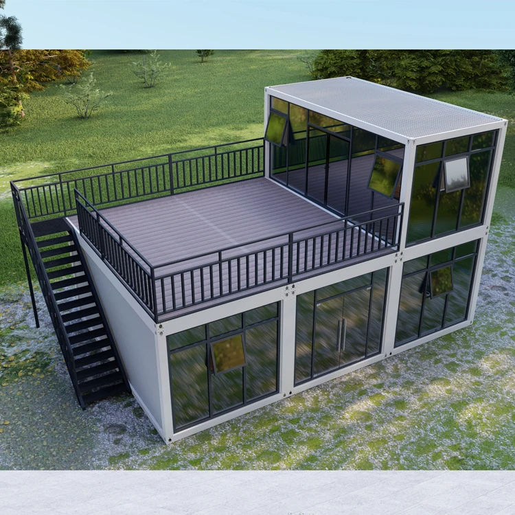 Two-story Modular Flat Pack Container House Luxury Prefabricated Flat Pack Container for Sale Wholesale Prefabricated House
