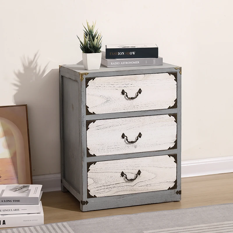 European solid wood multi-chest living room bedroom storage cabinet retro to do old combination lockers