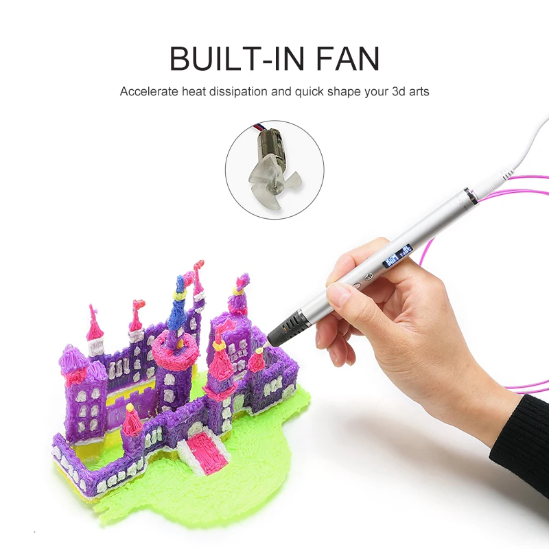 Jer RP900A new toys birthday gifts mini 3d printing pen lcd screen drawing pen