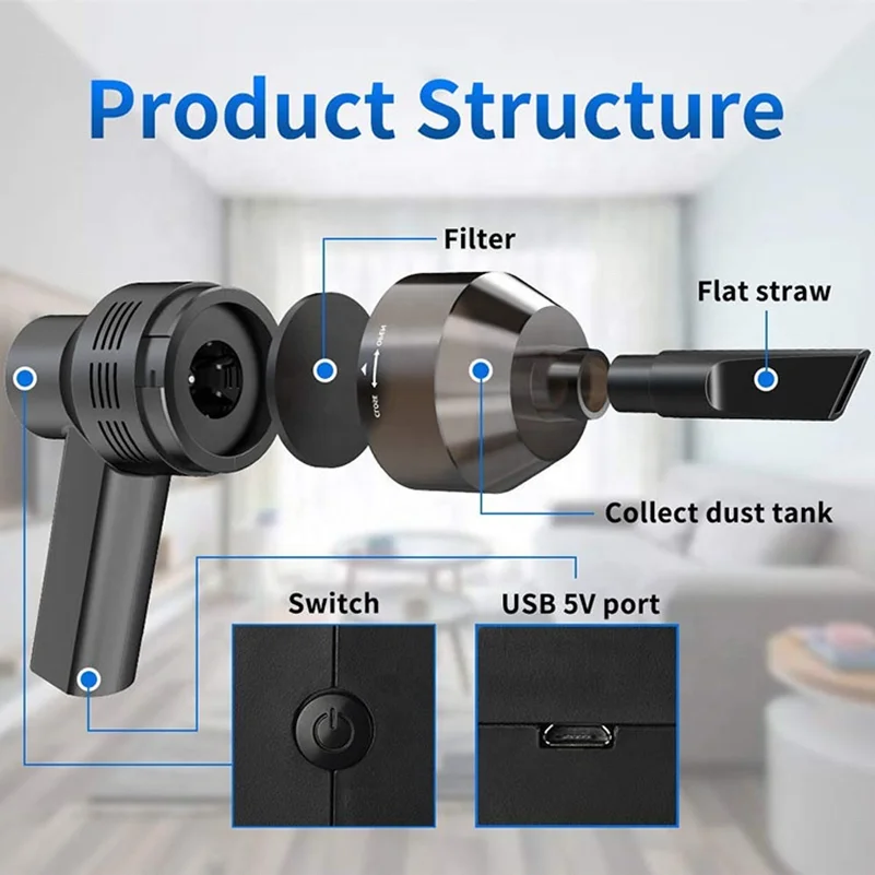 
Universal USB Keyboard Vacuum Cleaners Cordless Computer Cleaners Rechargeable For Car Laptop PC 