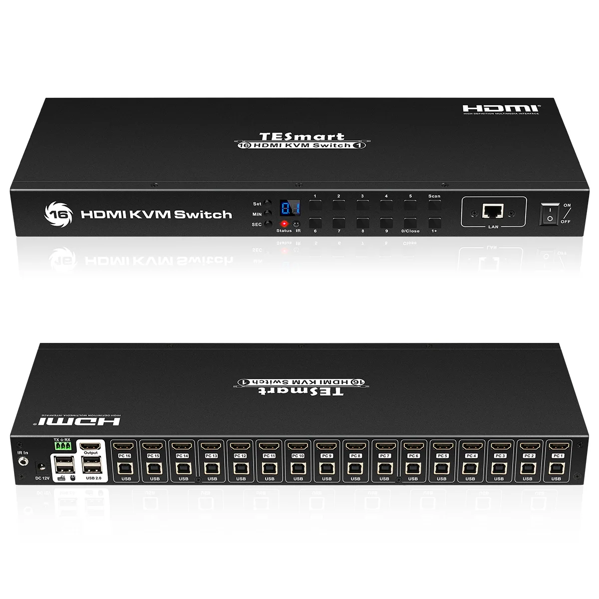 Новый эмулятор TESmart 16x1 usb HDMI с интерфейсом EDID, переключатель HDMI KVM 4K @ 30 Гц