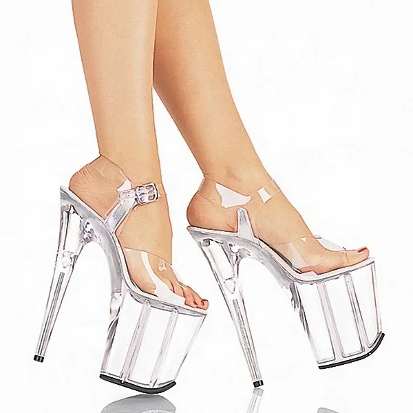 Босоножки женские на очень высоком каблуке, водонепроницаемые сандалии на толстой подошве, для танцев на шесте, вечеринок, 20 см