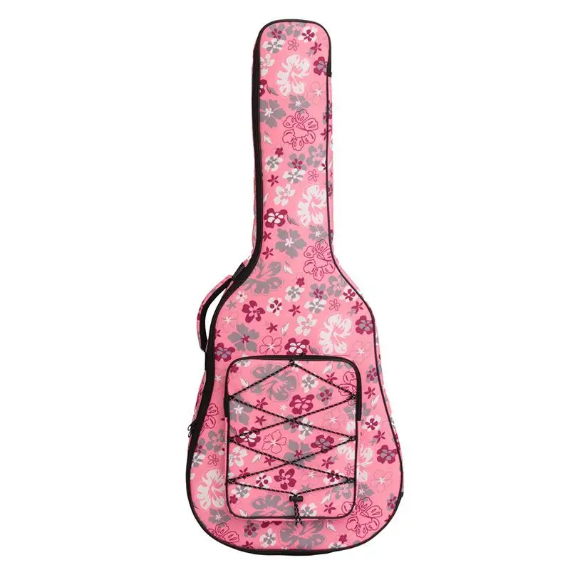 China Oem Portable Padded Instrument Gig Case Flowers Guitar Bag For Acoustic Guitar