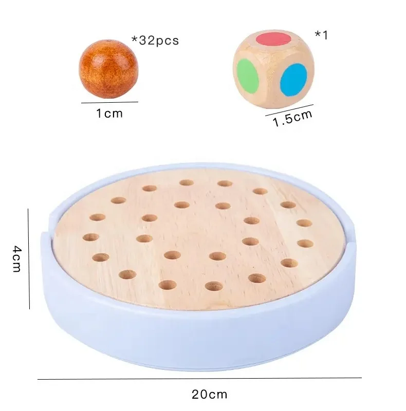 Wooden 2 In 1 Creative Color Memory Matching Chess Board Game Educational Toys for Kids