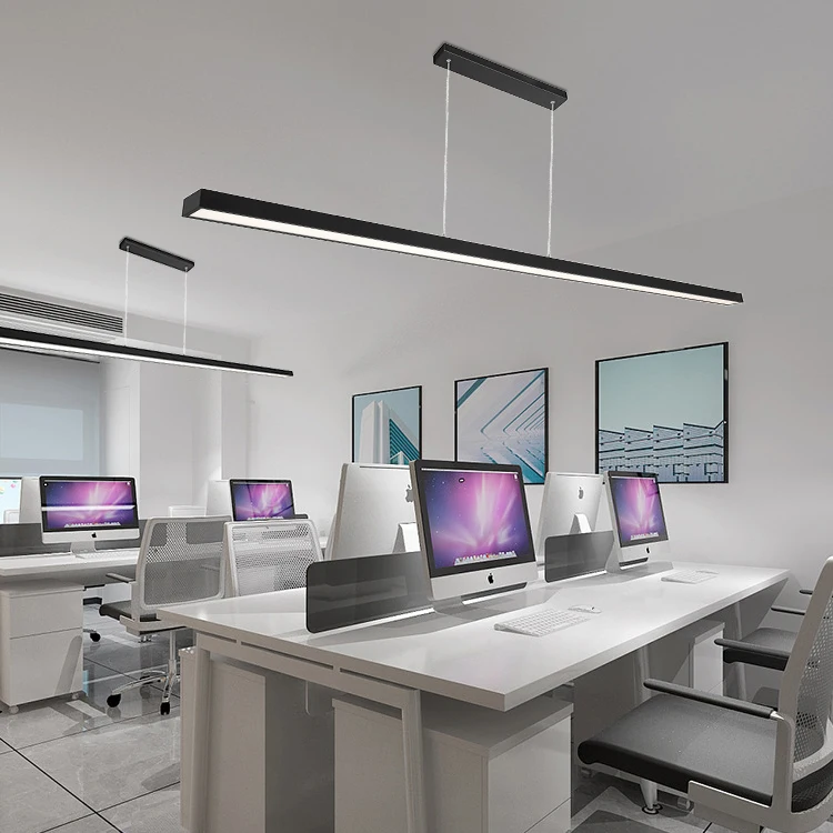 Factory Direct Sale Linear Aluminum Modern Room Office Hotel 72w Led Pendant Light Chandelier