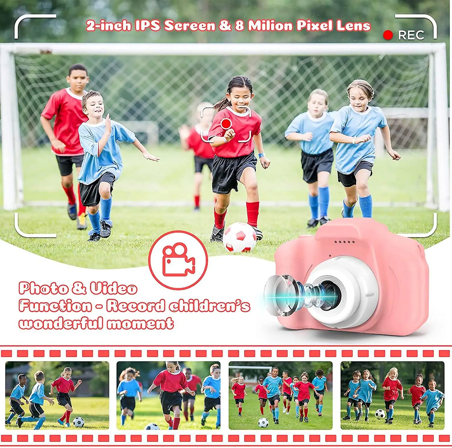 China Supplier Dropship Kids Camera Children Mini Digital Camera Cute Cartoon Cam 13mp Slr Toys For Birthday 2 Inch Screen