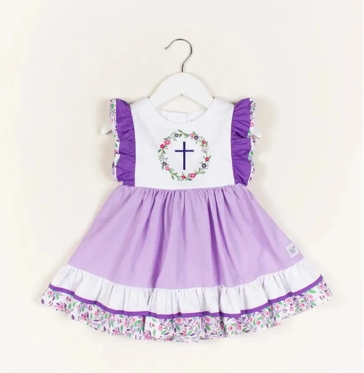 Kids Gown Infant Clothing Birthday Pageant Party Embroidery Formal Lace Baby Dress Flower Girl Dress