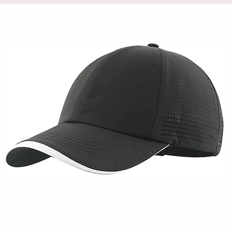Custom 6 Panel High Quality Quick Dry Breathable Laser Holes Perforated Cap with mesh Cap