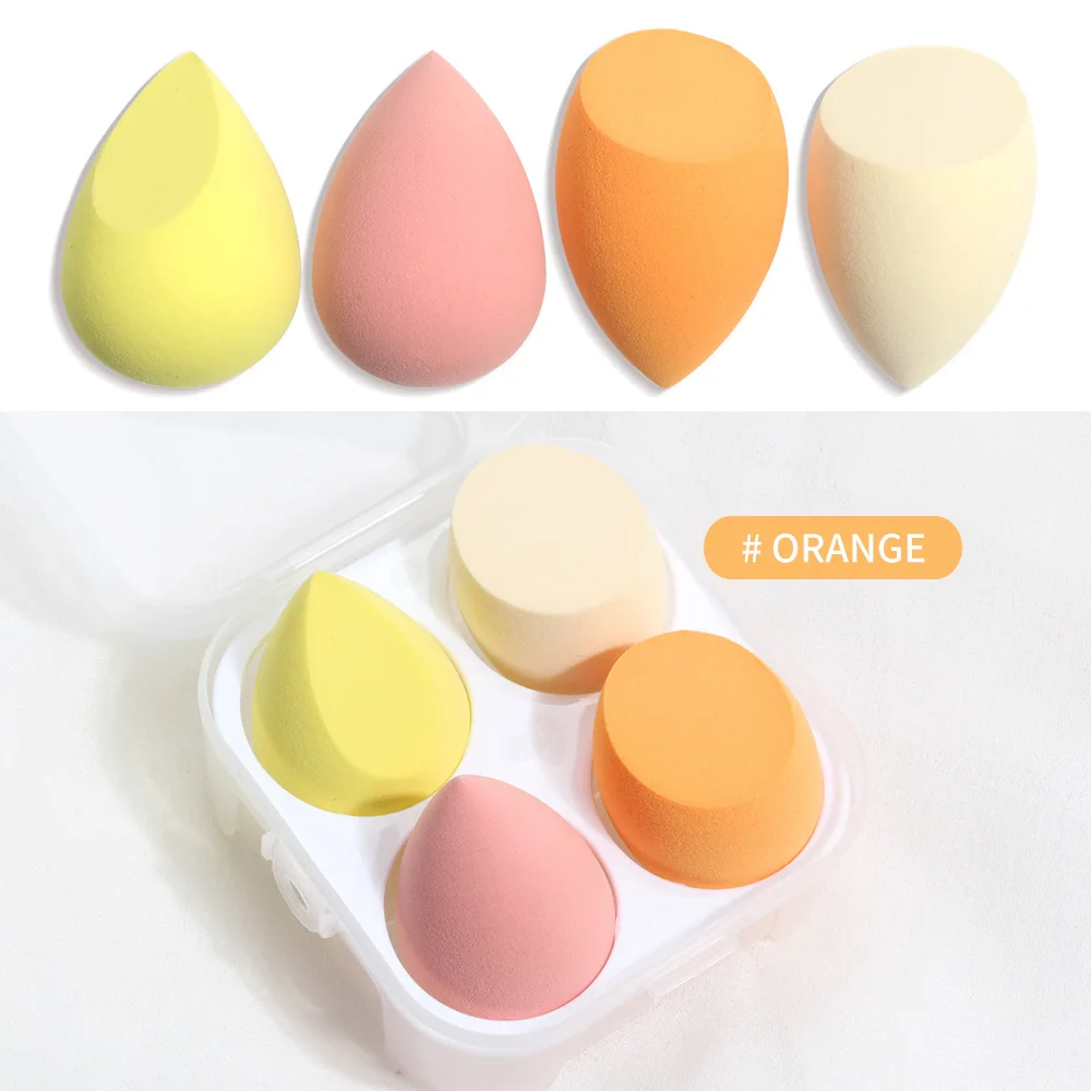 
Private Label Makeup Blender Sponge Set 4pcs Makeup Sponge Non-latex Soft Beauty Sponge Makeup Blender with Retail Box Wholesale 