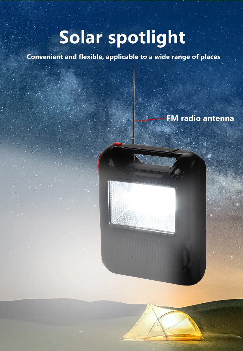 Selling high quality outdoor camping LED lights flashlight FM radio BT speaker music player solar lights
