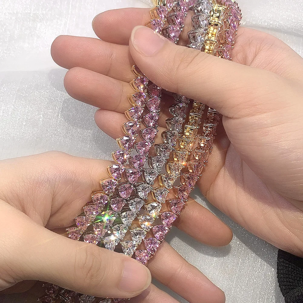 Mossan 3mm hip hop single stone tennis tennis chain hot selling 925 sterling jewelry silver couple necklace