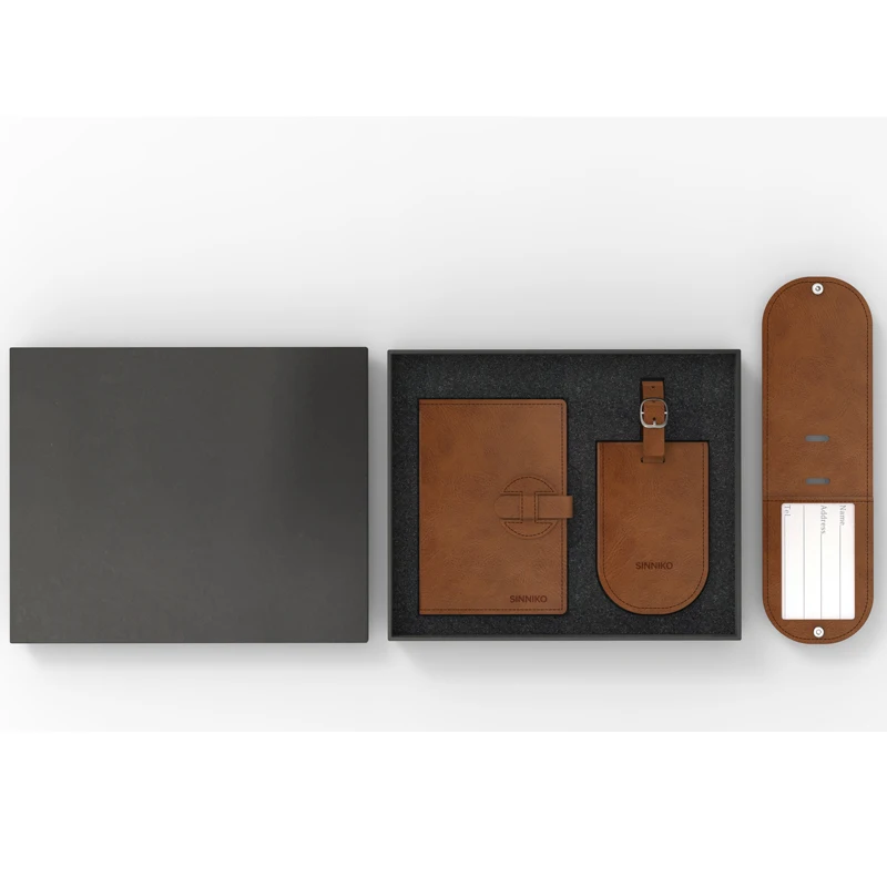 Custom Leather Passport Covers and Luggage Tags Passport Holder Travel Suitcase Tag bag passport holder and luggage tag set