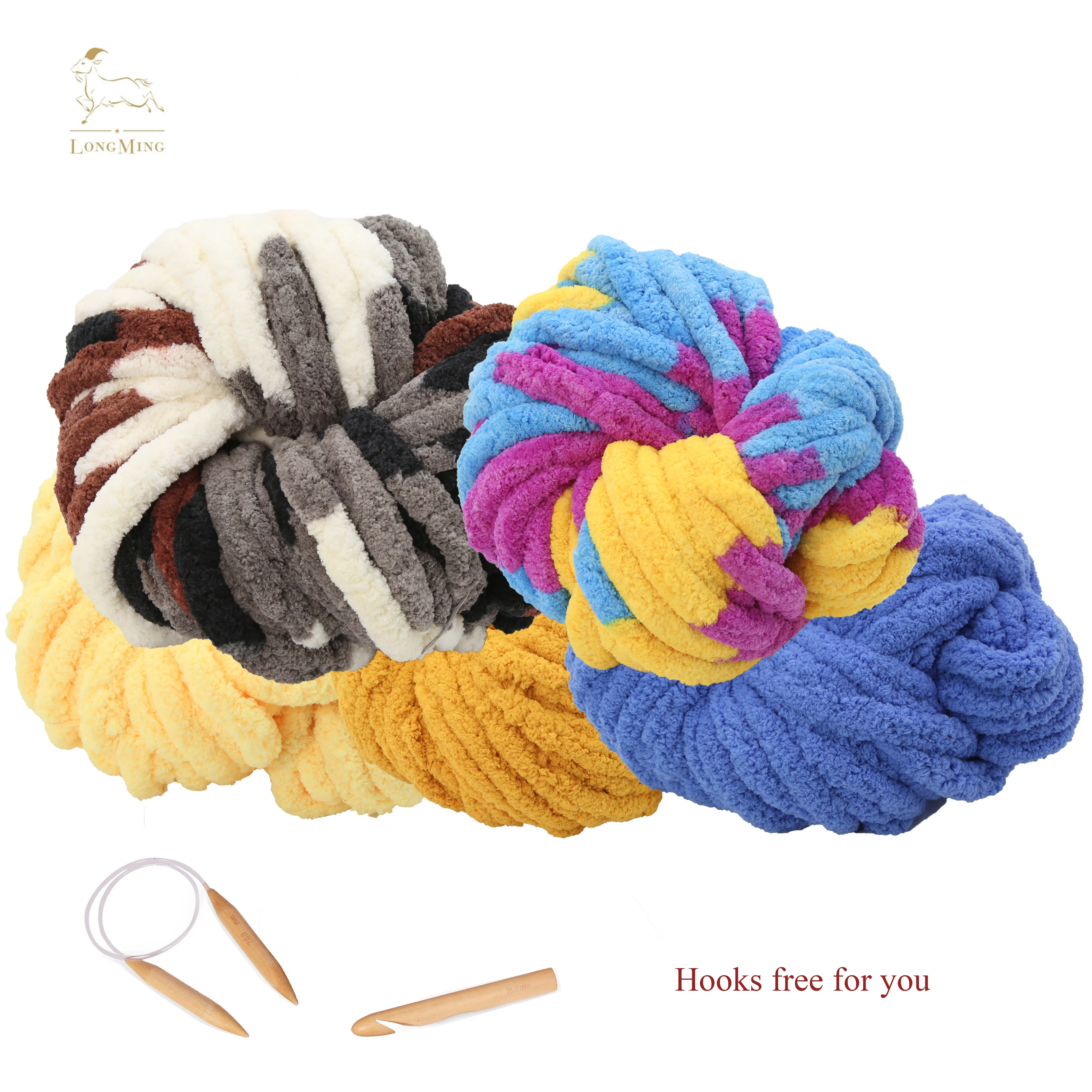 Hand Knitting  Super Chunky Chenille Blanket Carpet Yarn For 20mm Circular Needle 25mm Hook