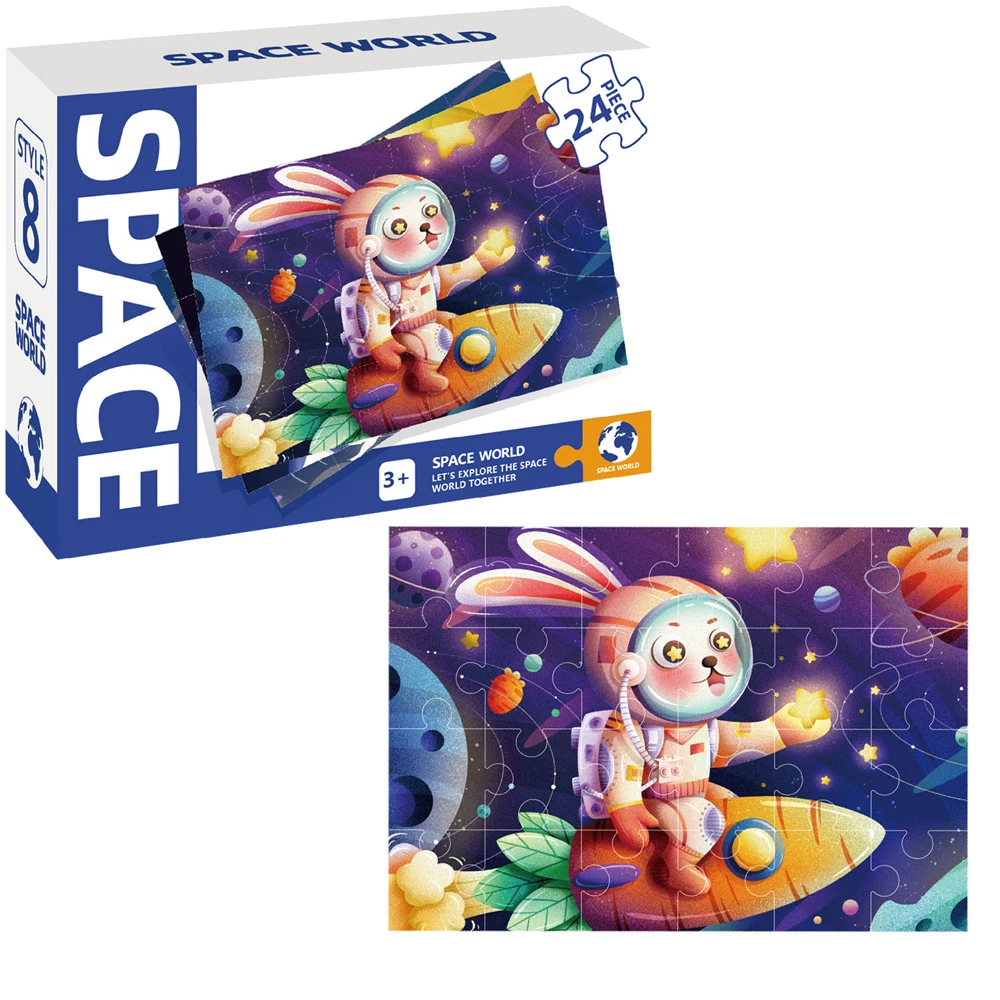 2024 New product high quality brain teaser Pieces universe astronaut animal Jigsaw Puzzles for Kids juguetes para los ninos