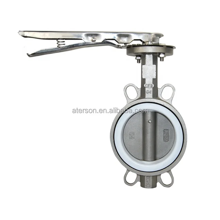 High quality Stainless Steel CF8 Body CF8M Disc Wafer Type PTFE Seat Butterfly Valve 150lb 4inch