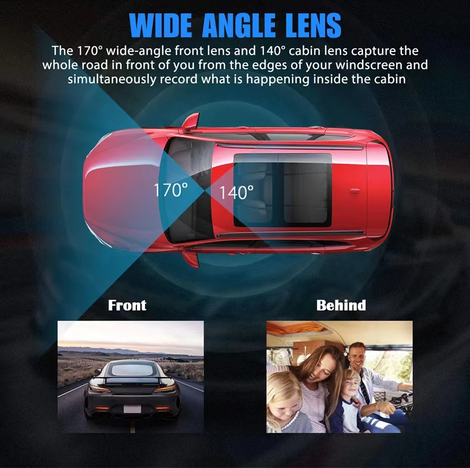 IPS screen Car Dash Cam 1080PBuilt in DVR Recorder Dashcam With WiFi G-Sensor Loop Recording Parking Monitoring dash Camera