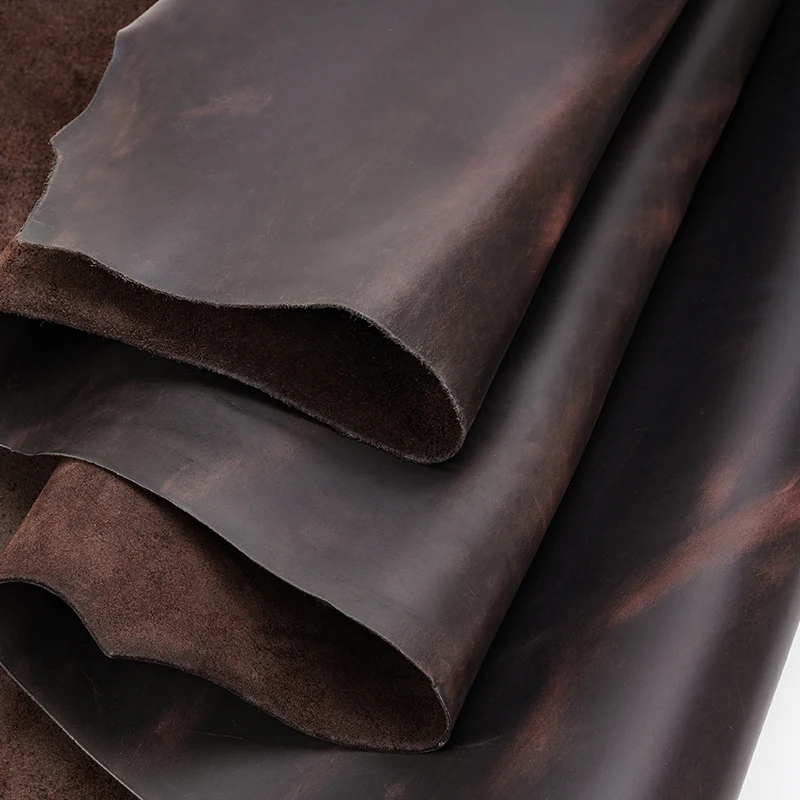 Cow Hides Cattle 100% Nature Real Oil Leather Material Wholesale Full Grain Handbag Bag Cowhide Genuine Leather Manufacture