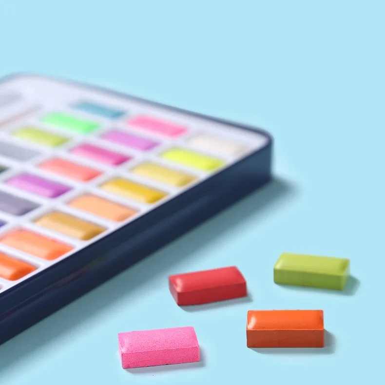 Beginner Gouache Paint Solid Watercolor Set Square 36 Watercolor Paint Set For Dry