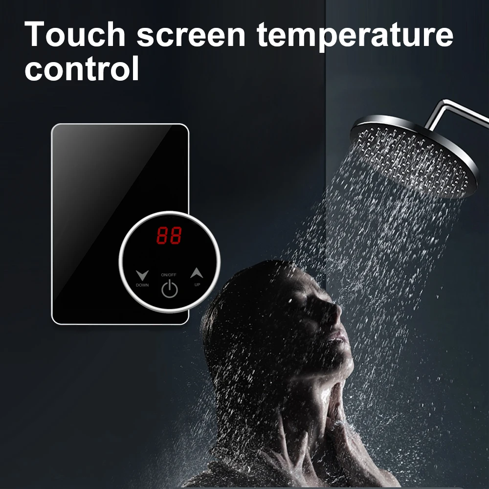 Bathroom heating tankless instant hot showers portable electric water heater 6KW 240V for Shower wholesale water