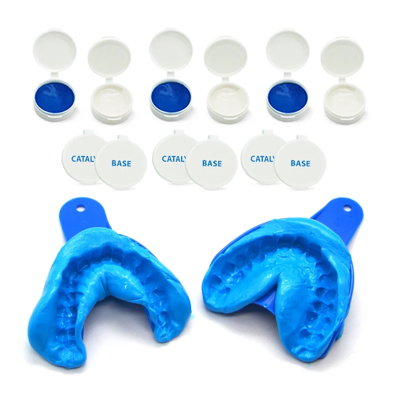 White/Transparent Jar Mouth Plastic Trays Grillz Gold Teeth Mold Kit Silicone Dental Putty Dental Impression Kit Material Putty