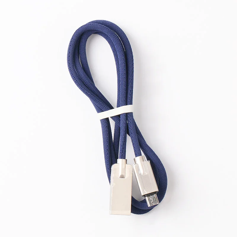 
1M 2.4A Fabric Zinc alloy Braided Data USB Cable Set For IPhone wholesale fast charging type c data cable 