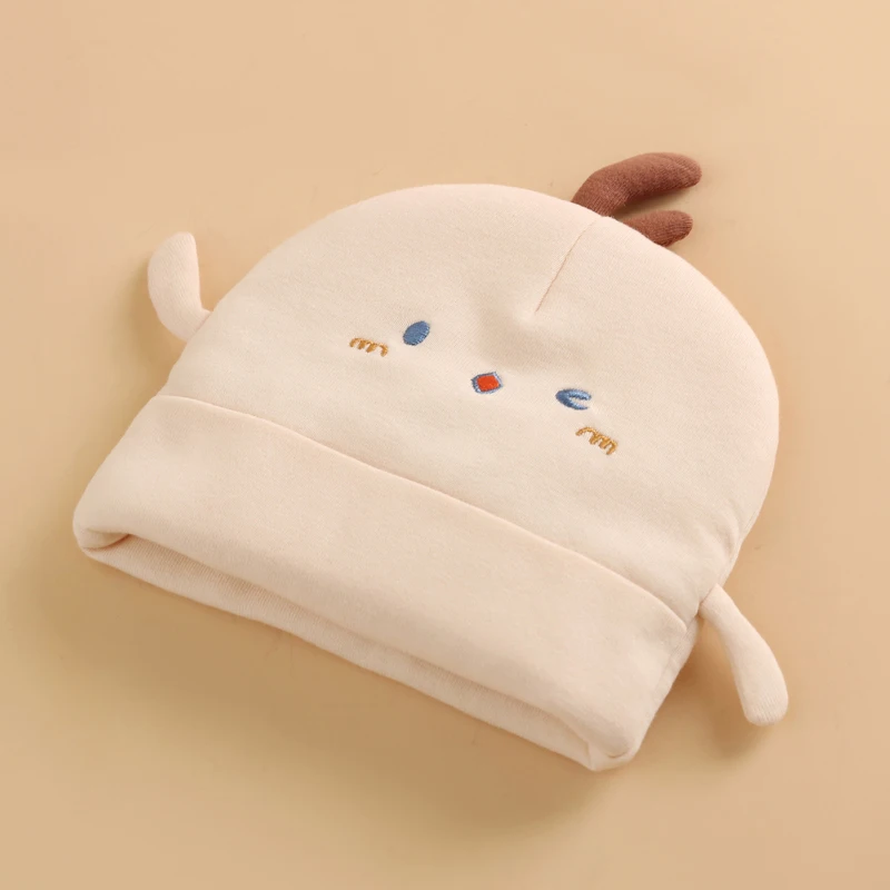 Autumn and winter warm newborn thickened 0-6 months baby boneless cotton newborn men and women baby beanie cap