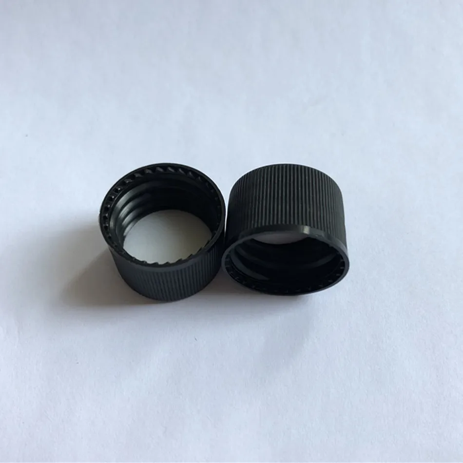 18/410 Plastic PP ribbed screw cap , 18mm neck size lid
