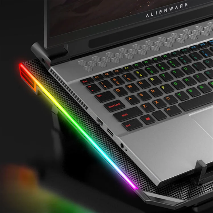 Adjustable Laptop Cooling Stand  With RGB Backlight Gaming Laptop Cooling Pad For Desk