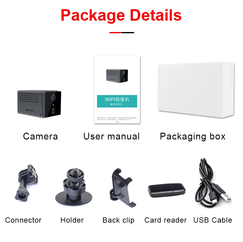 4G SIM Card CCTV Camera with Speaker Night Vision Mini Camera WiFi 1080P Car DVR Camera