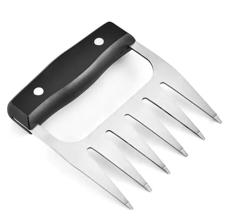 New Kitchenware Chicken Shredder Silver Metal 2 Piece Barbecue Fork Ox Chicken Splitter Meat Claw Shredder Stainless Steel Tools