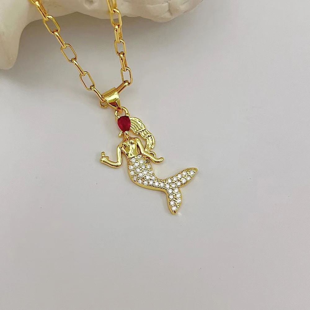 fashion jewelry animal pendant mermaid necklaces for girls
