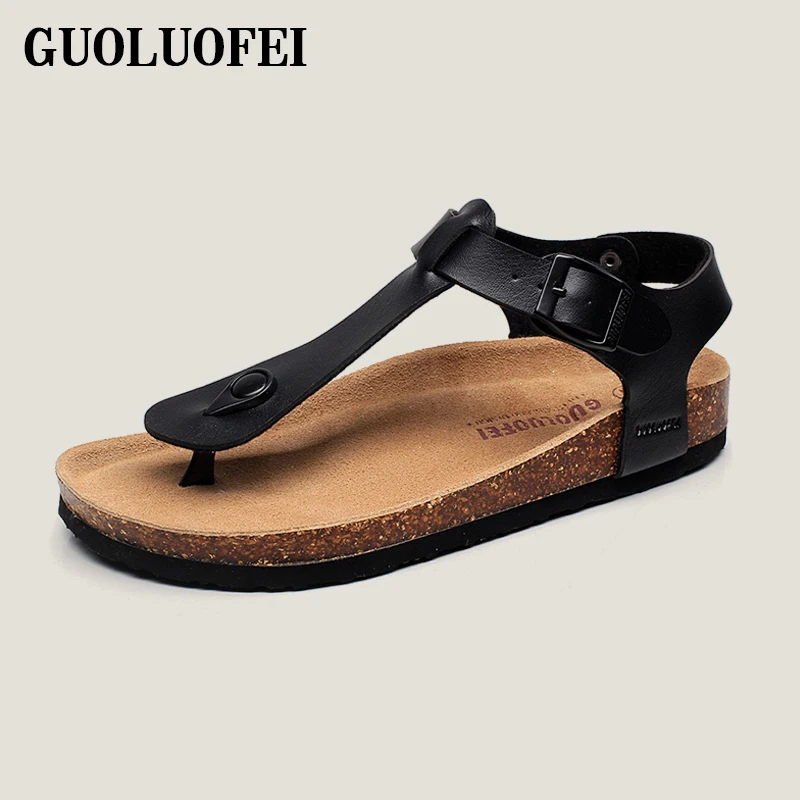 Hot Sale Designer Men Fashion Cork Slip On Strap Sandals Shoes OEM