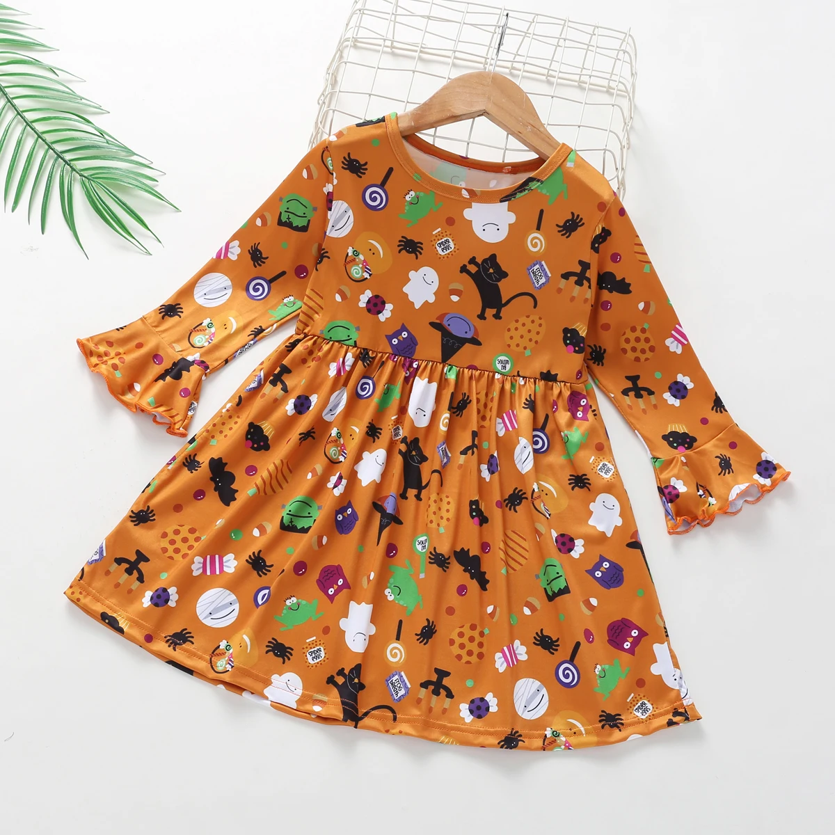 Korean Style Baby Girl Clothes Sweet Plaid Bow Ruffles Long Sleeve Toddler Girl Princess Dress Fashion Children Girl Clothes1-6Y