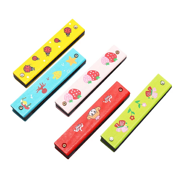 
High Quality Service Macrons Color Un Harmonica Chromatic Easttop Wooden Music Toy 
