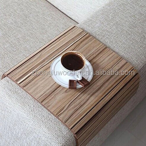 CXZL 17052 Wooden Sofa Arm Clip on Snack Table Wood Chair Armrest Tray