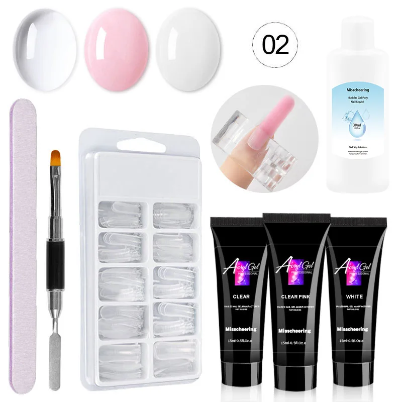High quality gel nail polish kit with uv lamp set nail builder extensions acrylic nail kit professional for beginners