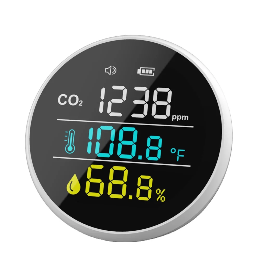 3 in 1 Portable Air quality Infrared NDIR Sensor Wall Mount Temperature Humidity with 2000mah Li-Battery Co2 Gas Detector
