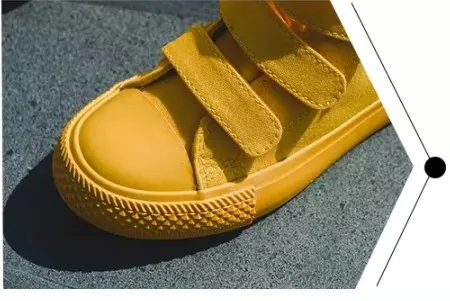 Детская парусиновая обувь с высоким верхом и модной тканевой обуви карамельного цвета