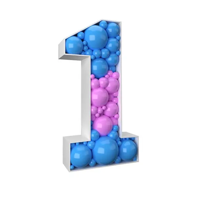 Wholesale Hot Selling 73cm Balloon Marquee Filling Box Stand DIY Wedding Organic Mosaic Letter Number Decor Balloon Frame