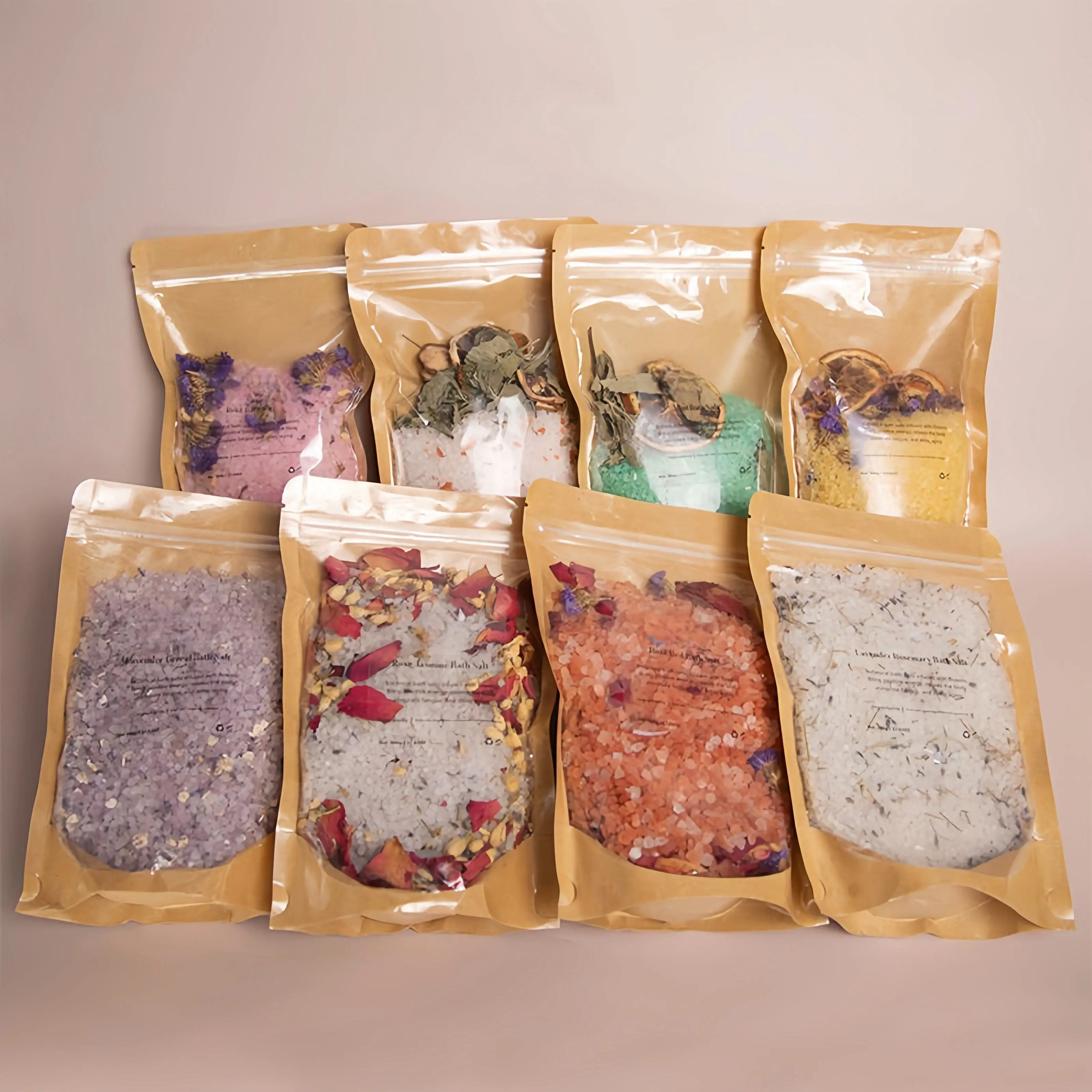Private Label Bath Salts Flower Containers Organic Dead Sea Himalayan Luxury Epsom Salt Bath