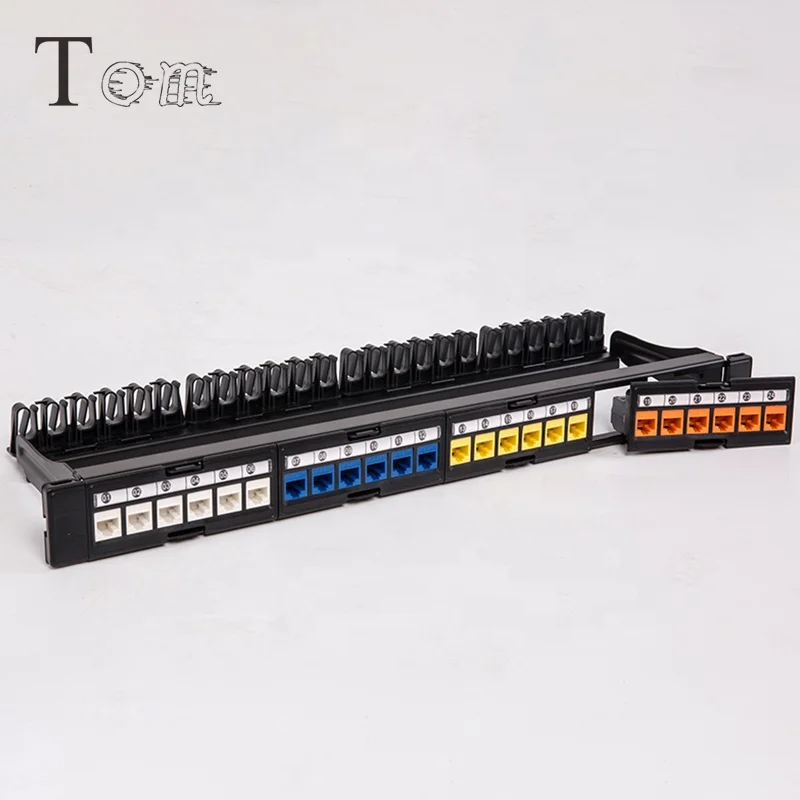 TOM-PN-20 19 дюймов сетевой коммутатор с 24 портами 1U UTP связь телекоммуникаций патч-панель fullload toolless keystone jack Cat6/Cat6A коммутационная