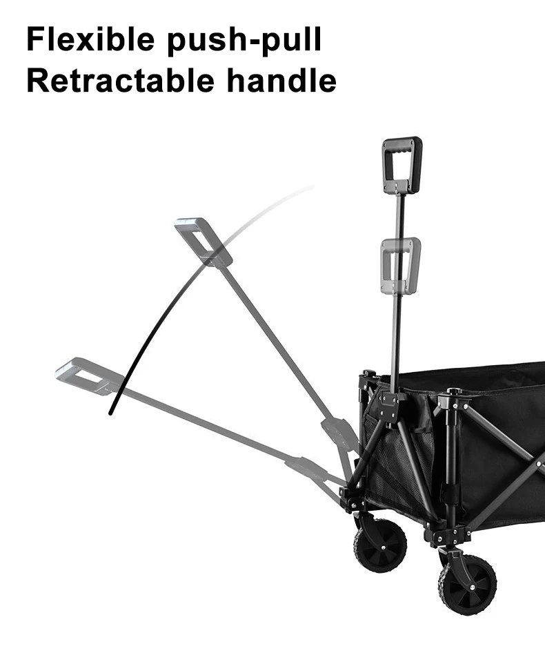Custom 5 Inch PVC Wheel Portable Adjustable Collapsible Folding Outdoor Garden Trolley Beach Picnic foldable Camping Wagon Cart
