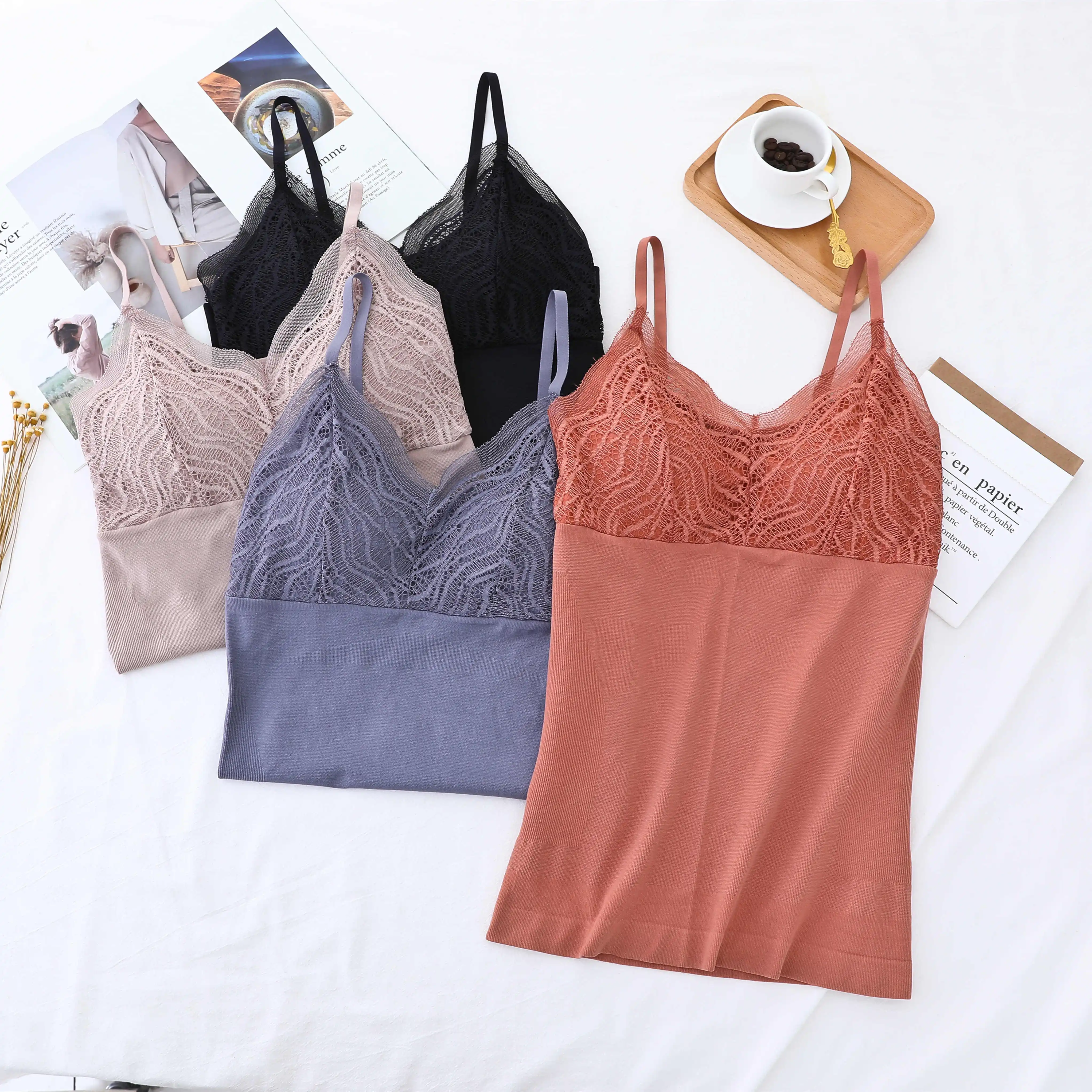 Мягкая удобная беспроводная съемная подкладка женские кружевные бесшовные с тонкими лямками верхняя одежда без рукавов топы на бретельках платье на бретелях