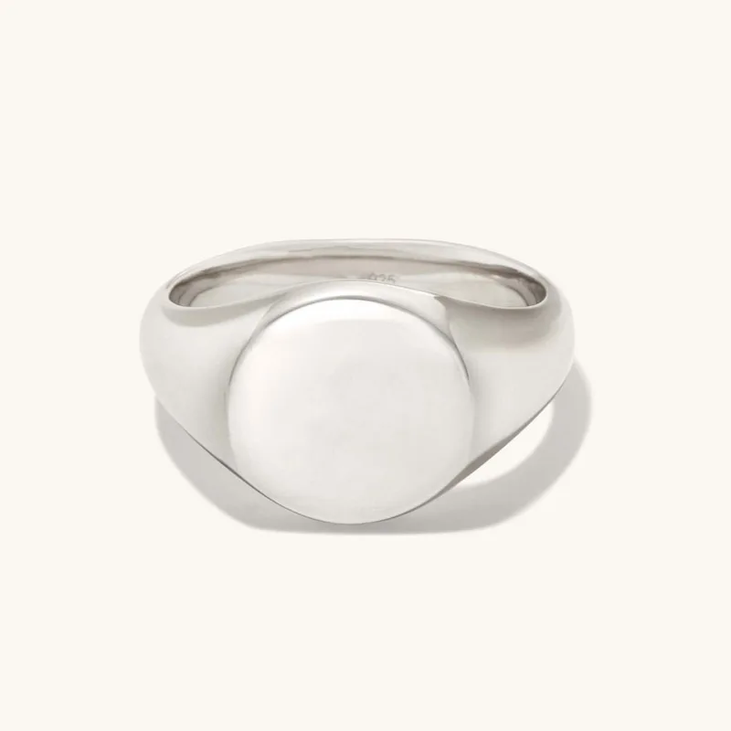 Custom Engraved Jewelry Design Fashion 925 Sterling Silver Blank Plain Signet Ring For Men