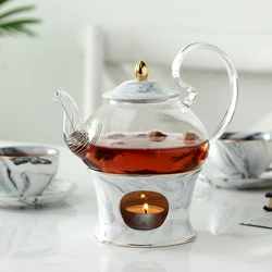 A06-01 White Ceramic Teapot with Glass Material Wholesale China Teapots