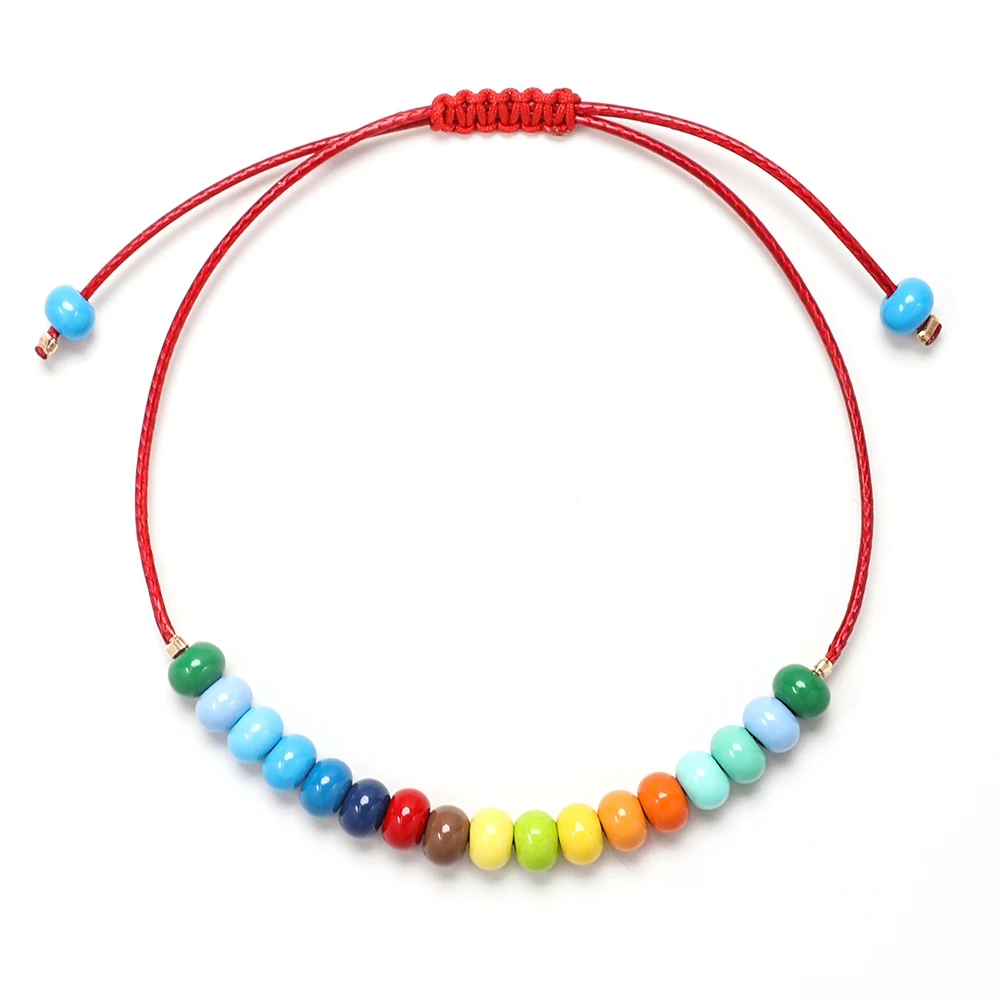 3MM Enamel Y2K Beads Girls Teens Kids Children Colorful Candy Color Beaded Bracelet Women
