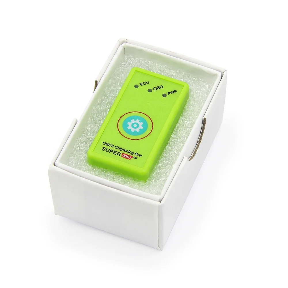 Green Color SuperOBD2 ECOOBD2 Economy Chip Tuning Box Fuels Saving for Petrol Cars